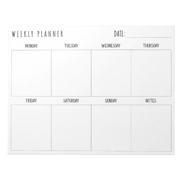 Bloco De Notas Weekly Planner, (Frente)
