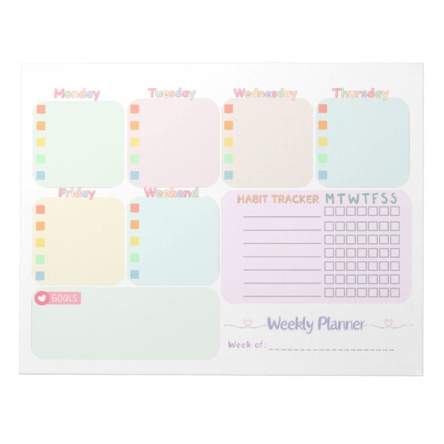 Bloco De Notas Weekly Planner (Frente)
