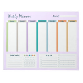 Bloco De Notas Weekly Planner Habit Tracker To Do List Notepad