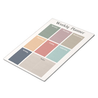 Bloco De Notas Weekly Planner, início do domingo
