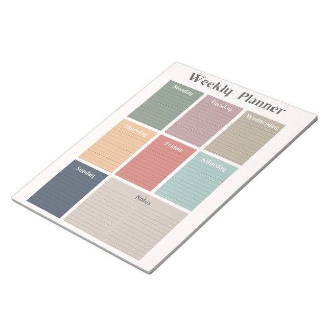 Bloco De Notas Weekly Planner, início do domingo (Inclinado)