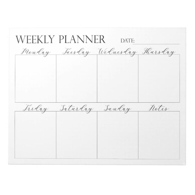 Bloco De Notas Weekly Planner, Notepad (Frente)