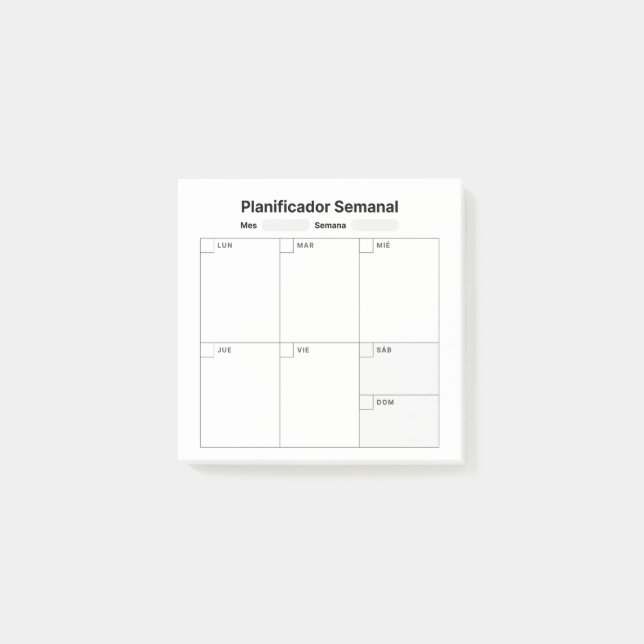 Bloco De Notas Weekly Study Planner (in Spanish) (Frente)