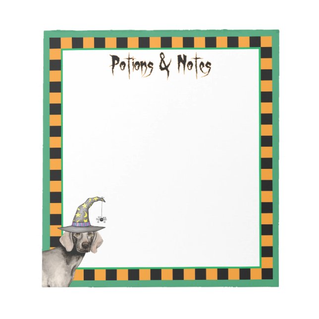 Bloco De Notas Weimaraner Witch (Frente)