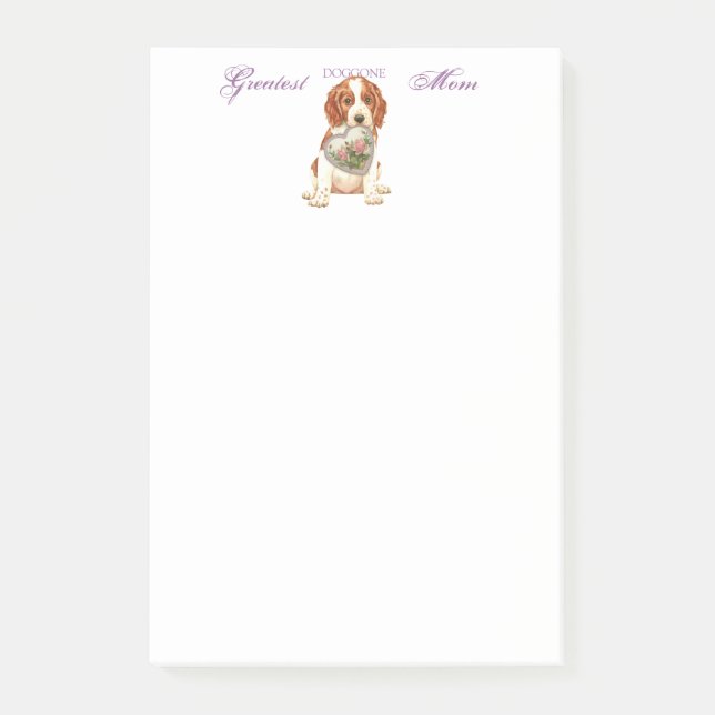 Bloco De Notas Welsh Springer Spaniel Heart Mãe (Frente)