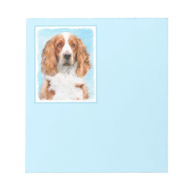 Bloco De Notas Welsh Springer Spaniel Painting - Arte Original De (Frente)