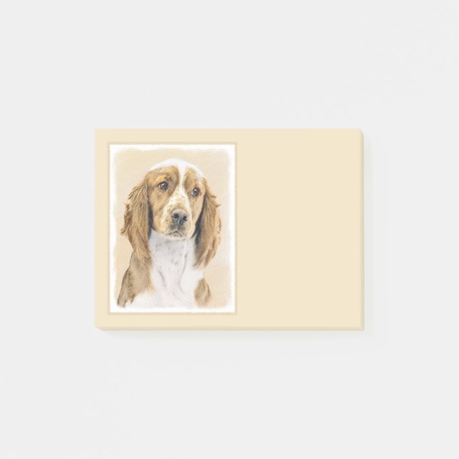 Bloco De Notas Welsh Springer Spaniel Painting - Arte Original De (Frente)