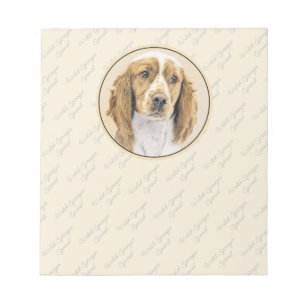 Bloco De Notas Welsh Springer Spaniel Painting - Arte Original De