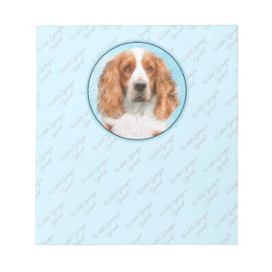 Bloco De Notas Welsh Springer Spaniel Painting - Arte Original De