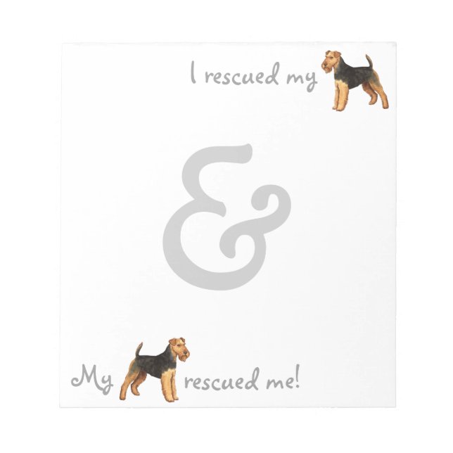 Bloco De Notas Welsh Terrier Rescue (Frente)