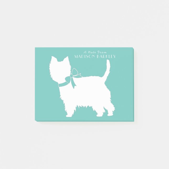 Bloco De Notas West Highland Terrier Dog Puppy Westie (Frente)