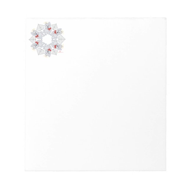Bloco De Notas Westie Angel Snowflake (Frente)