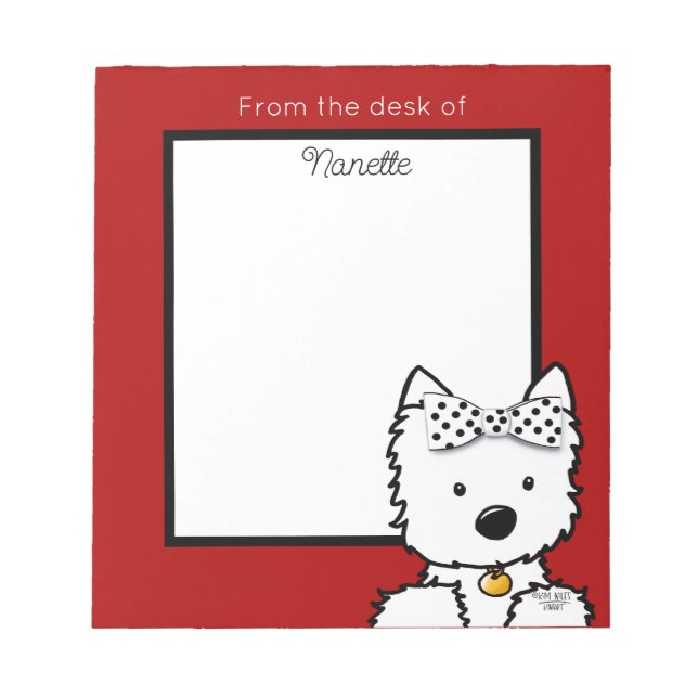Bloco De Notas Westie Girl Personalizada (Frente)
