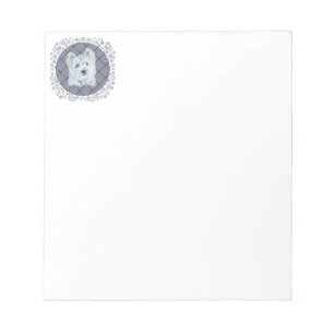 Bloco De Notas Westie no Tartan