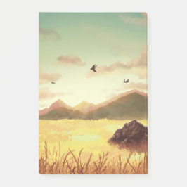 Bloco De Notas Wheat fields at sunrise