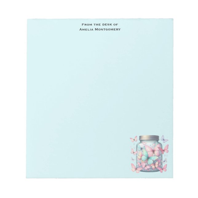 Bloco De Notas Whimsical Butterflies in a Jar (Frente)