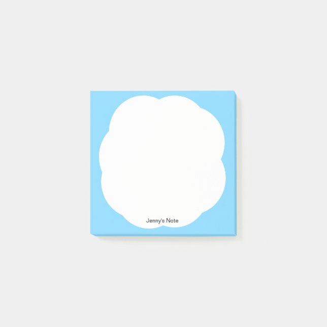 Bloco De Notas Whimsical White Cloud Blue Sky minimamente moderno (Frente)