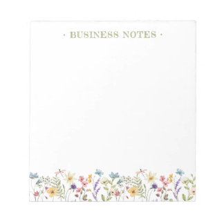 Bloco De Notas Whimsical Wildflower Bloom Colorful Spring