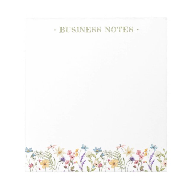 Bloco De Notas Whimsical Wildflower Bloom Colorful Spring (Frente)