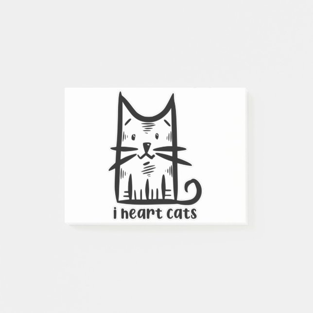 Bloco De Notas Whiskers Cat, I heart cats (Frente)