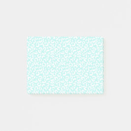 Bloco De Notas White Girly Mint Leopard