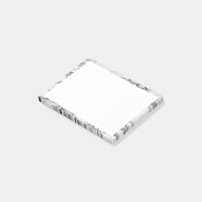Bloco De Notas White Marble Sticky Notes Modern Frame Design (Inclinado)