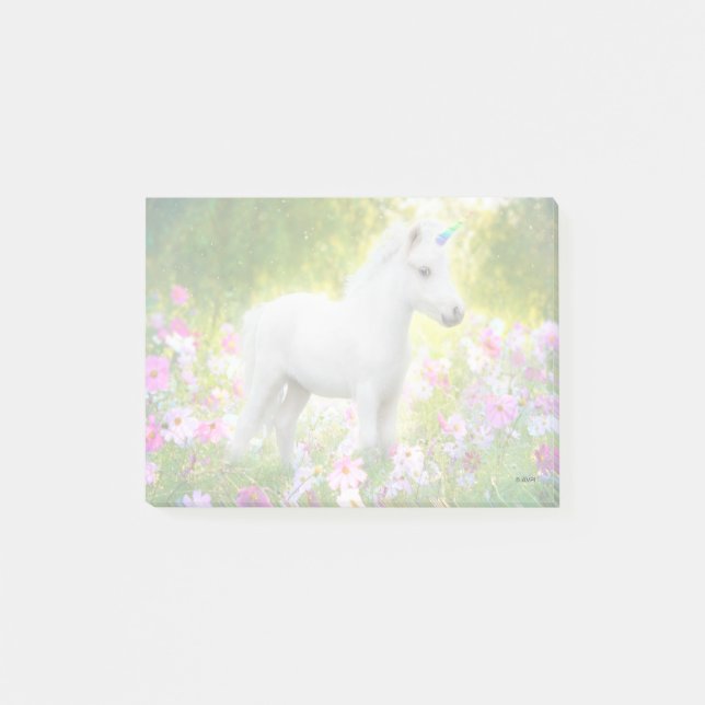 Bloco De Notas White Pony Unicorn (Frente)