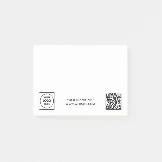 Bloco De Notas White QR | Minimalist Business Logo Design (Frente)