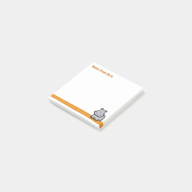 Bloco De Notas Wildlife Hippo - Notas de Posto (Inclinado)