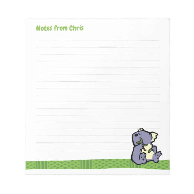 Bloco De Notas Wildlife Koala Note Pad (Frente)