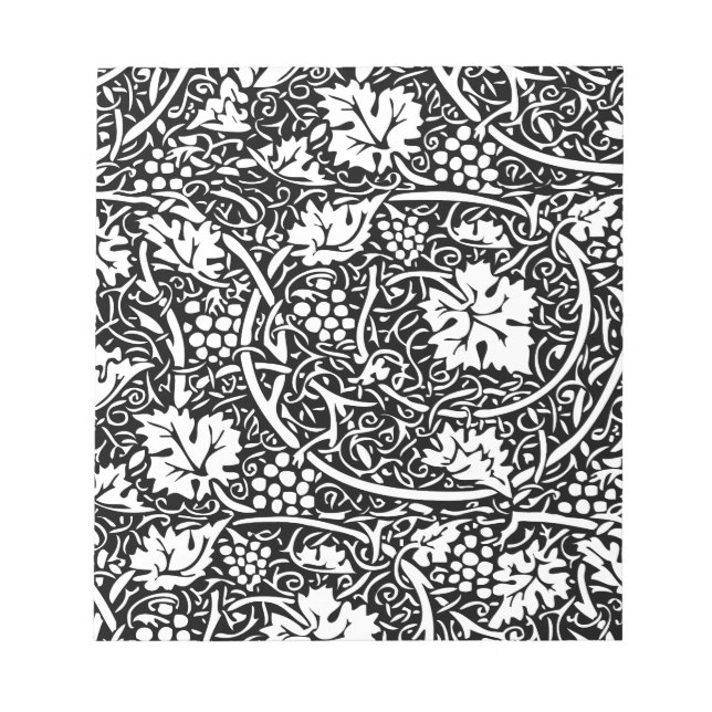 Bloco De Notas William Morris Black White Grape Vine (Frente)