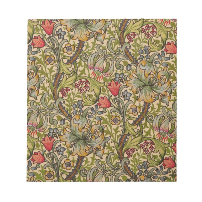 Bloco De Notas William Morris Ouro Lily Antique (Frente)
