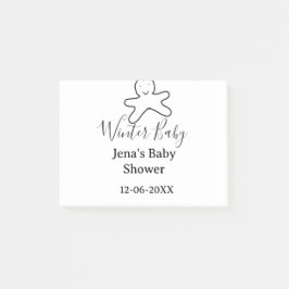 Bloco De Notas Winter baby shower cookie black scribble hand-draw