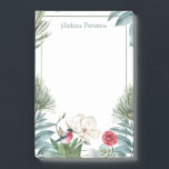 Bloco De Notas Winter Floral Christmas Watercolor Personalizado<br><div class="desc">Winter Floral Christmas Watercolor Personalised Posta-it Notes (Notas personalizadas de natalidade) apresenta seu nome personalizado cercado por um elegante quadro floral de inverno sobre um fundo branco. Personalize editando o texto na caixa de texto fornecida. Projetado para você pelo Evco Studio www.zazzle.com/store/evcostudio</div>