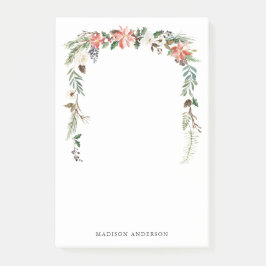 Bloco De Notas Winter Floral | Feriado Personalizado