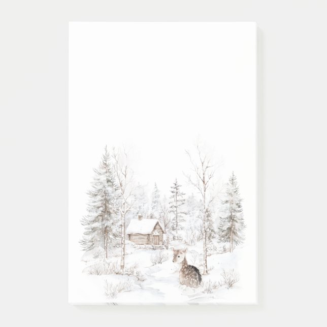 Bloco De Notas Winter Forest Deer  (Frente)