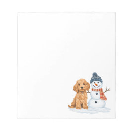Bloco De Notas Winter Goldendoodle Dog Cute Snowman