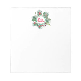 Bloco De Notas Winter Greenery Wreath Feliz Natal