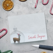 Winter Llama Snow Funny Christmas Personalizado