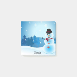 Bloco De Notas Winter Snowman Add Name Gift Office