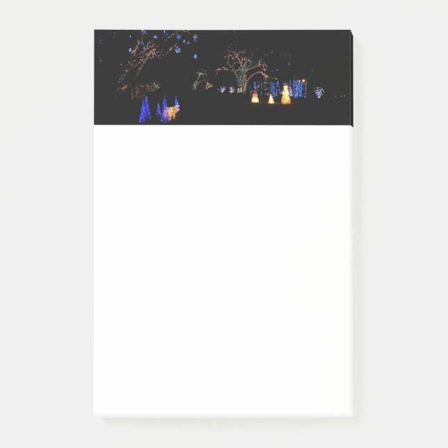 Bloco De Notas Winter Wonderland Lights Blue and White Holiday (Frente)