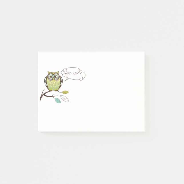 Bloco De Notas Wise Owl Speech Bubble - Notas de Posto (Frente)