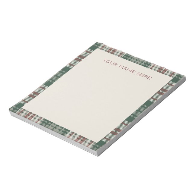 Bloco De Notas Wishlist Note Pad - Classic Christmas Plaid (Invertido)