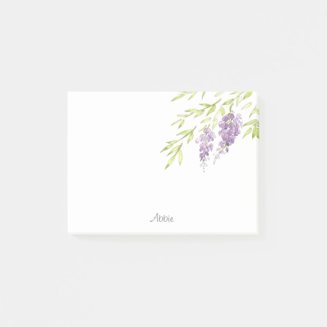 Bloco De Notas Wisteria de aquarela e Caneta (Frente)