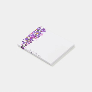 Bloco De Notas Wisteria roxa personalizada
