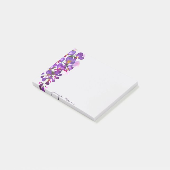 Bloco De Notas Wisteria roxa personalizada (Inclinado)