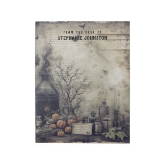 Bloco De Notas Witchy Potion Dark Academia Aestética Pumpkin Vert