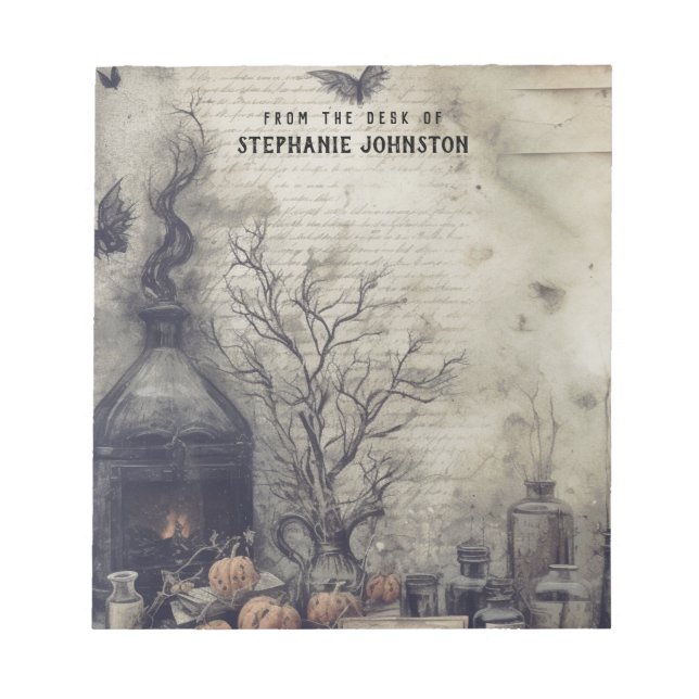 Bloco De Notas Witchy Potion Dark Academia Aestética Pumpkins (Frente)
