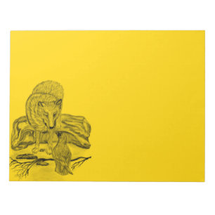 Bloco De Notas Wolf e Raven design preto e amarelo