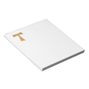 Bloco De Notas Wooden Look Franciscan Tau Cross